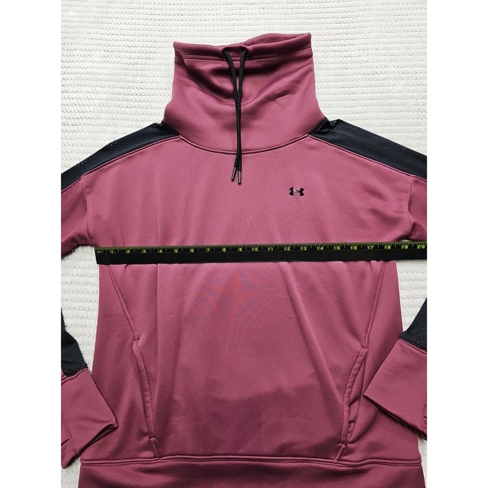 Under Armour Sweatshirt Womens Small Purple Mesh Sleeve Funnel Neck - Picture 3 of 7